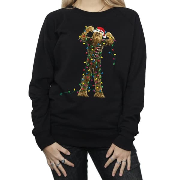 Star Wars Dam/Tjej Chewbacca Sweatshirt med julbelysning