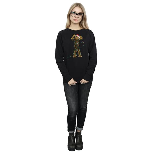 Star Wars Dam/Tjej Chewbacca Sweatshirt med julbelysning