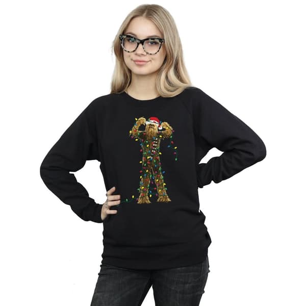Star Wars Dam/Tjej Chewbacca Sweatshirt med julbelysning