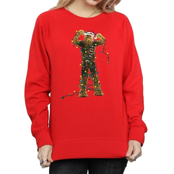 Star Wars Dam/Tjej Chewbacca Sweatshirt med julbelysning
