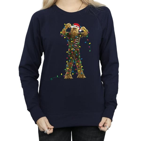 Star Wars Dam/Tjej Chewbacca Sweatshirt med julbelysning