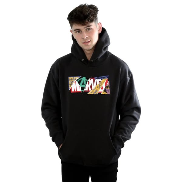 Marvel Mens Collage Logo Hoodie