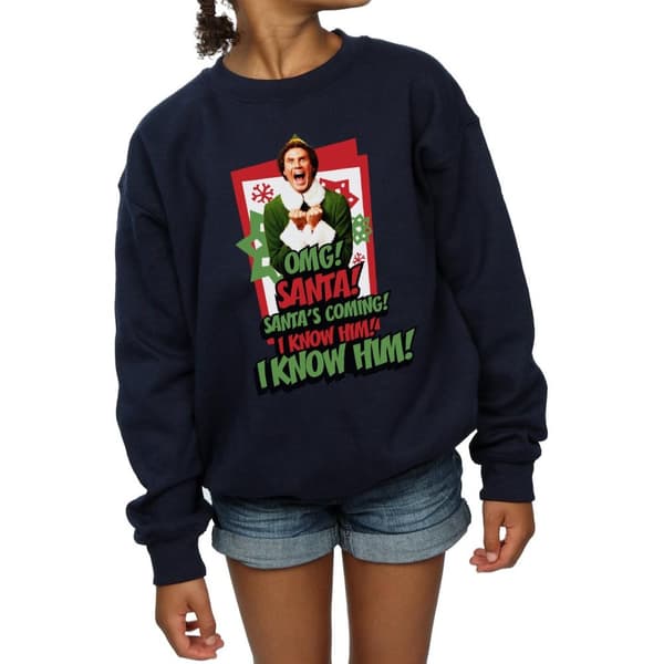 Elf Girls OMG Santa Sweatshirt
