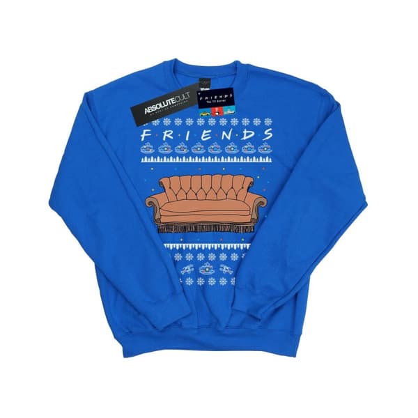 Friends Fair Isle Couch-tröja för flickor Royal Blue 5-6 Years