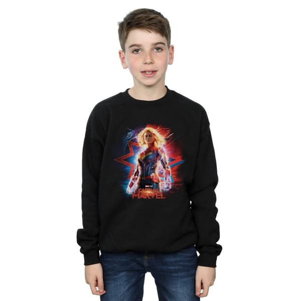 Marvel Boys Captain Marvel Poster Sweatshirt