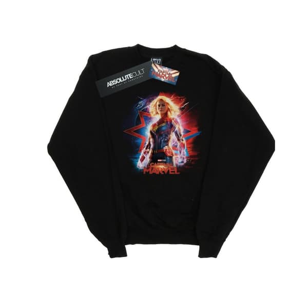 Marvel Boys Captain Marvel Poster Sweatshirt Black 5-6 Years