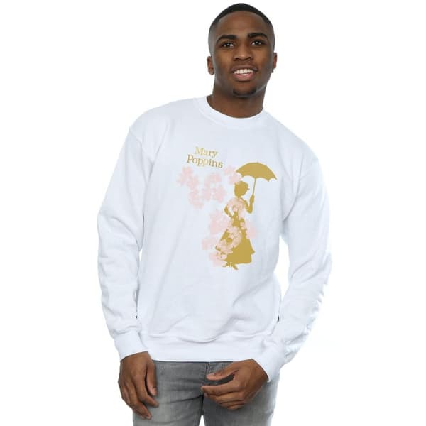Disney Mens Mary Poppins Floral Silhouette Sweatshirt