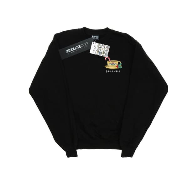Friends Sweatshirt med brösttryck och julmugg för kvinnor/damer Black M
