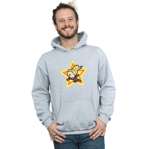 Marvel Mens Kawaii Captain Marvel Hoodie