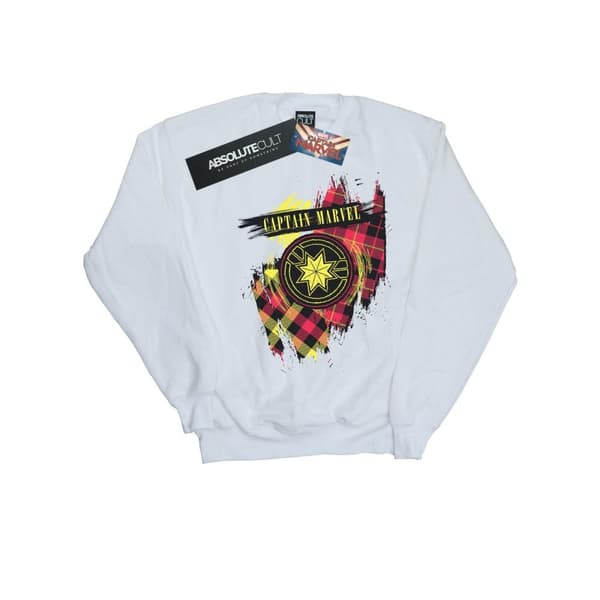 Marvel Sweatshirt med tartanmönster och lapp för damer/kvinnor Captain Marvel