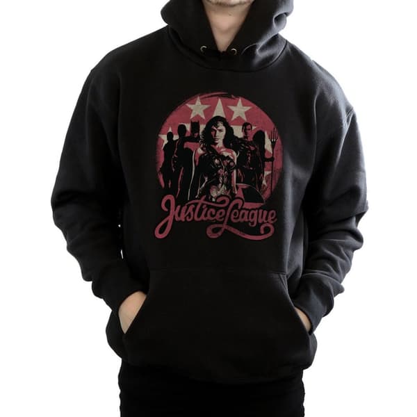 DC Comics Mens Justice League Movie Group Pose Hoodie