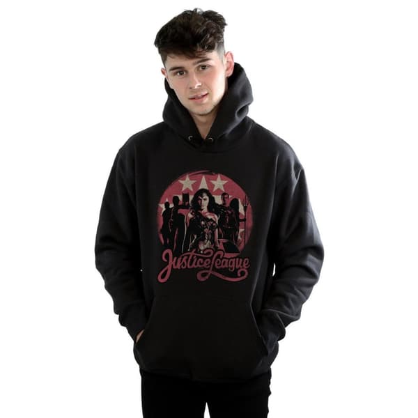 DC Comics Mens Justice League Movie Group Pose Hoodie