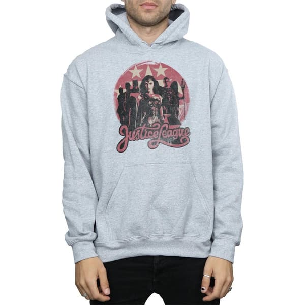 DC Comics Mens Justice League Movie Group Pose Hoodie
