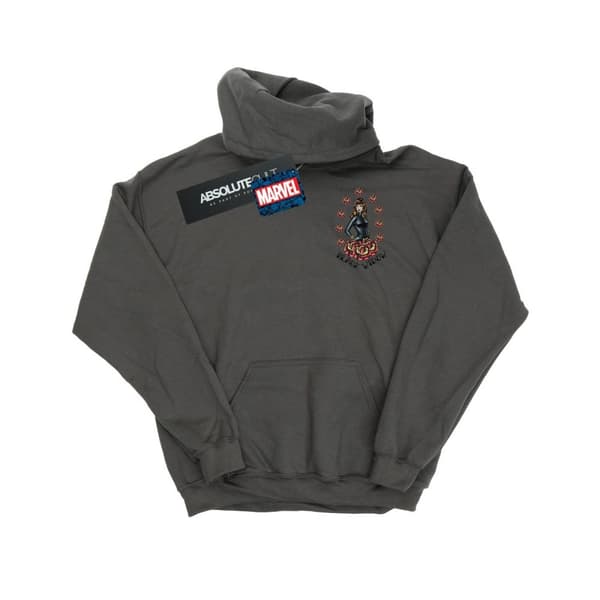 Marvel Mens Black Widow Tattoo Breast Print Hoodie