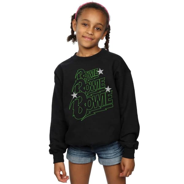 David Bowie Girls Multiple Neon Logo Sweatshirt