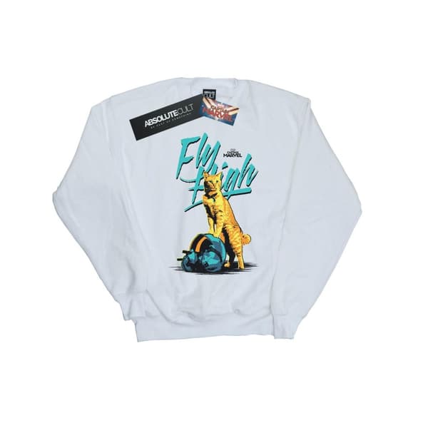 Marvel Womens/Ladies Captain Marvel Fly High Sweatshirt White XL