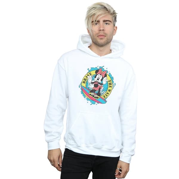 Disney Mens Minnie Mouse Brave The Wave Hoodie