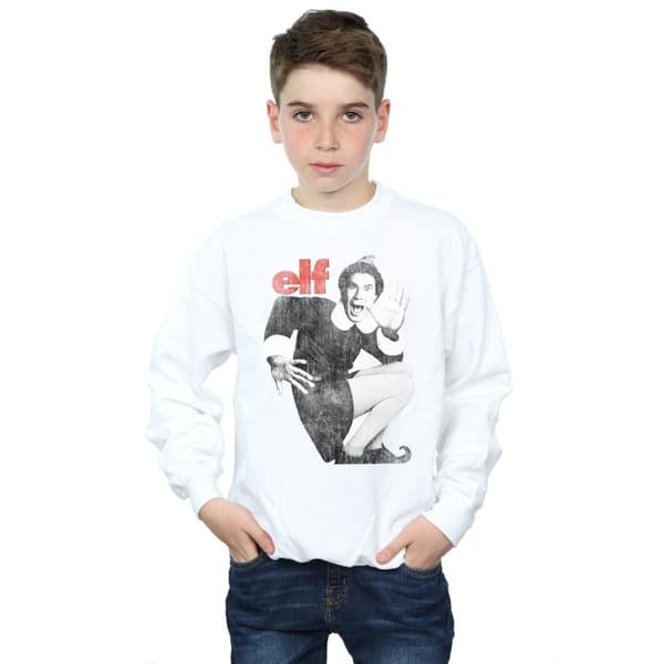 Elf Boys Mono Distressed Poster Sweatshirt
