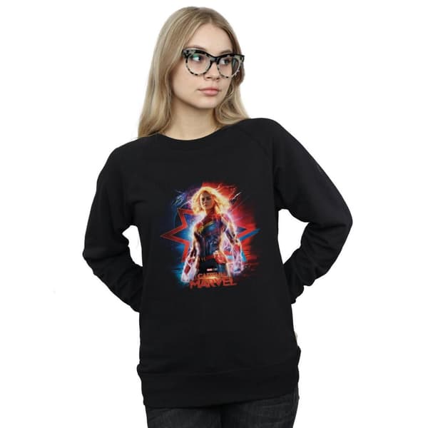 Marvel Sweatshirt med Captain Marvel-affisch för damer/kvinnor