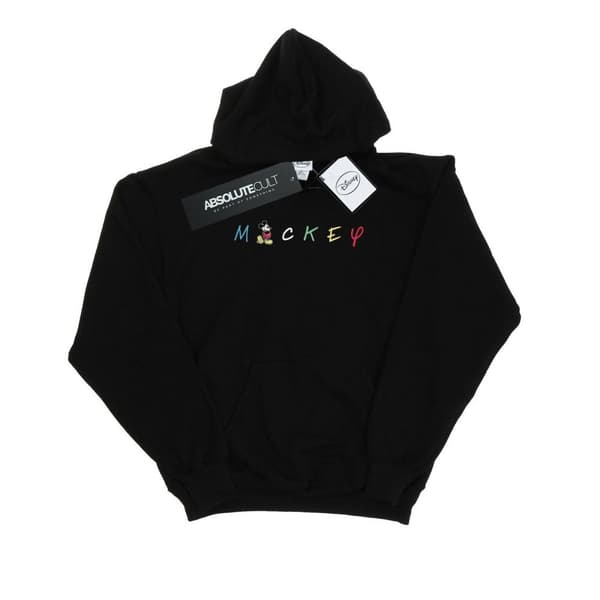 Disney Mens Mickey Mouse Wording Logo Hoodie