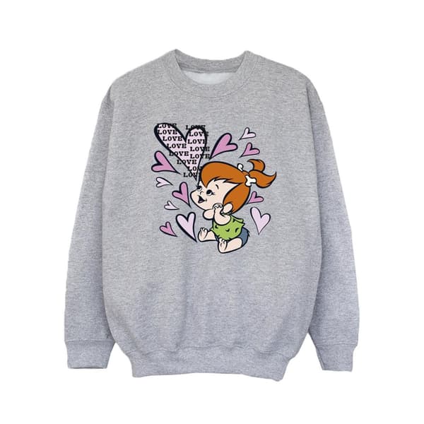 The Flintstones Girls Pebbles Love Love Love Sweatshirt
