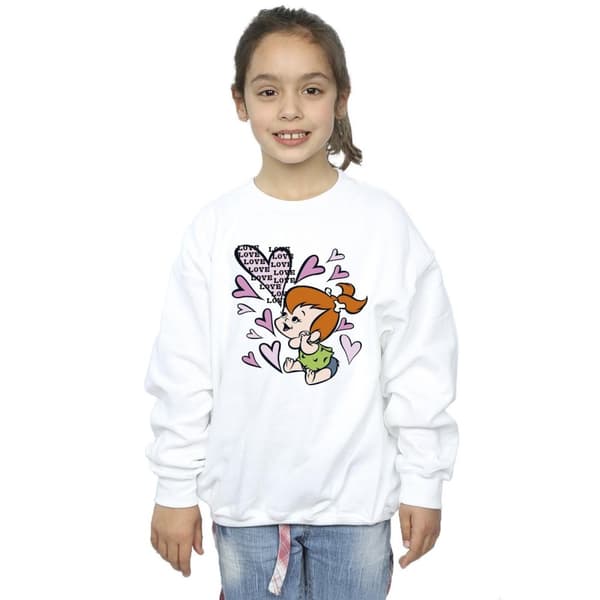 The Flintstones Girls Pebbles Love Love Love Sweatshirt
