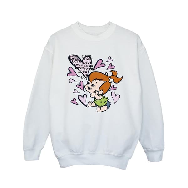 The Flintstones Girls Pebbles Love Love Love Sweatshirt