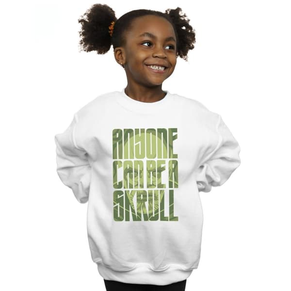 Marvel Girls Captain Marvel Anyone Can Be A Skrull Sweatshirt