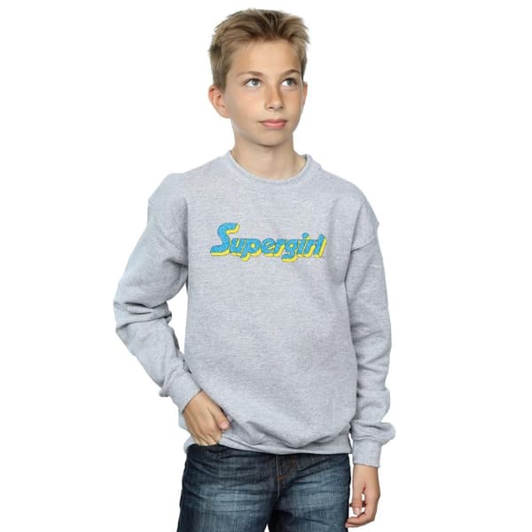 DC Comics Boys Supergirl Crackle Logo Sweatshirt