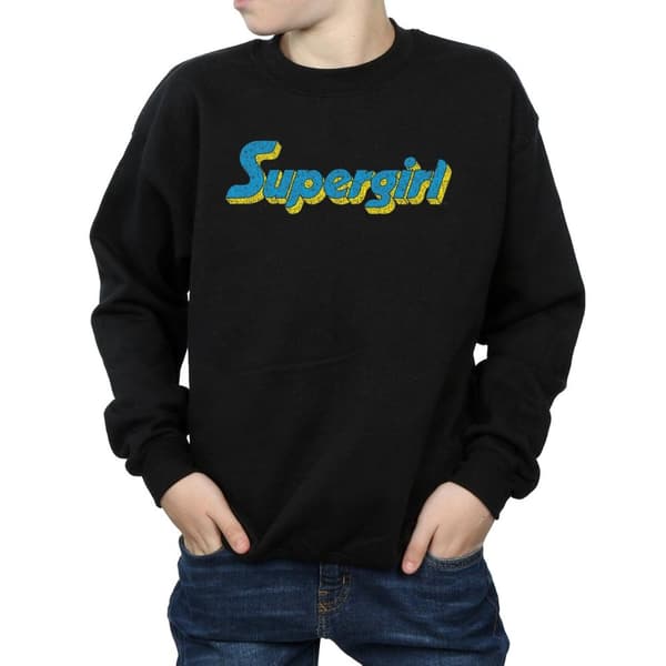 DC Comics Boys Supergirl Crackle Logo Sweatshirt