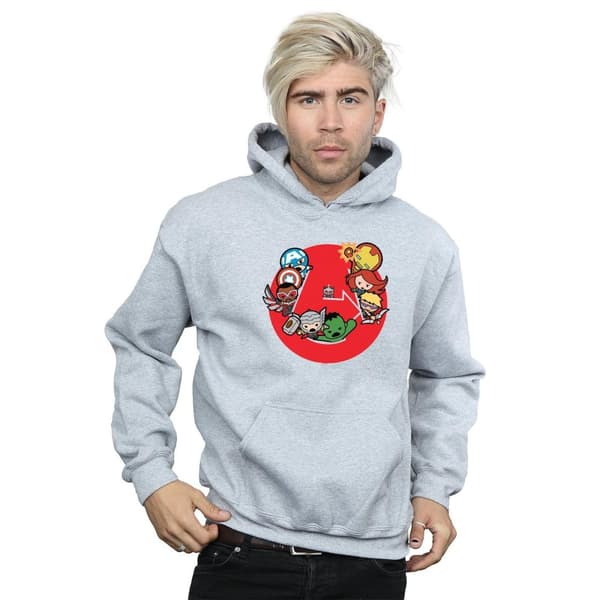 Marvel Mens Kawaii Avengers Ready Steady War Hoodie