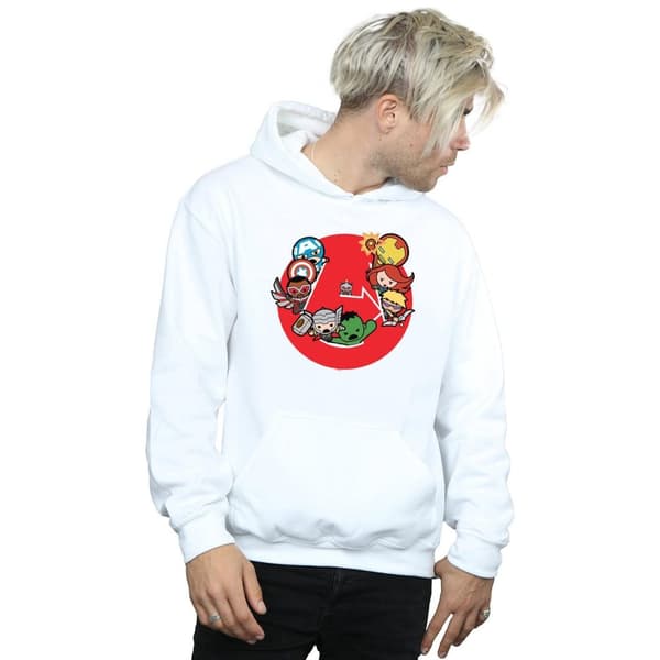 Marvel Mens Kawaii Avengers Ready Steady War Hoodie