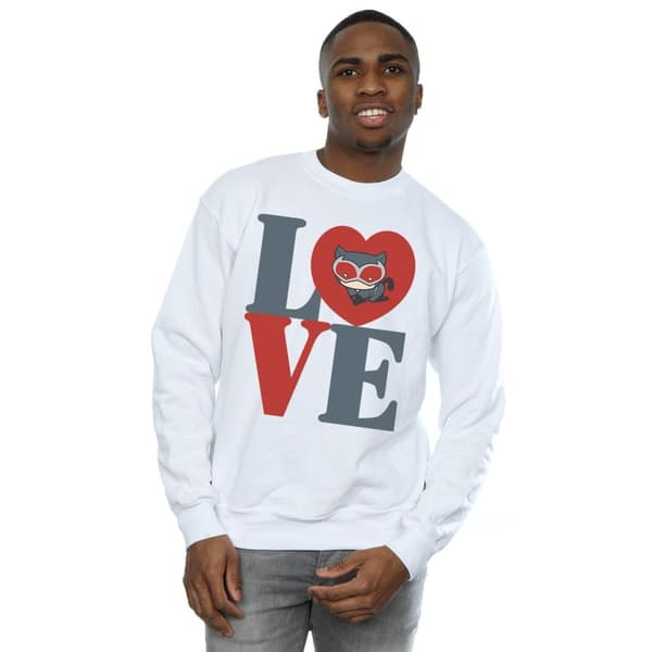 DC Comics Mens Chibi Catwoman Love Sweatshirt