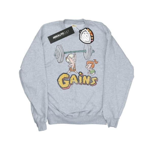 The Flintstones Girls Bam Bam Gains Distressed Sweatshirt