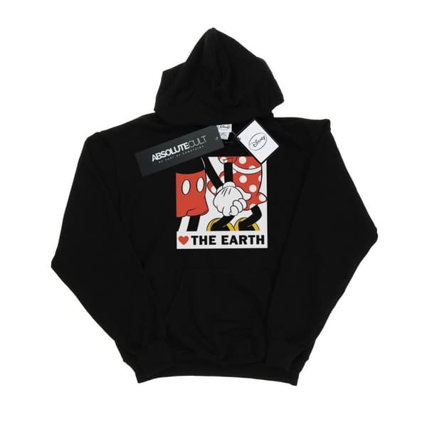 Disney Mens Mickey Mouse Heart The Earth Hoodie