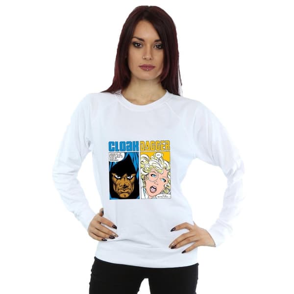 Marvel Dam/Tjej Cloak And Dagger Comic Panels Sweatshirt