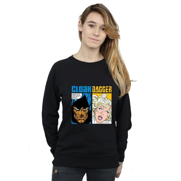 Marvel Dam/Tjej Cloak And Dagger Comic Panels Sweatshirt