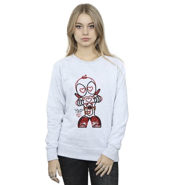 Marvel Womens/Ladies Deadpool Love Beam Line Sweatshirt
