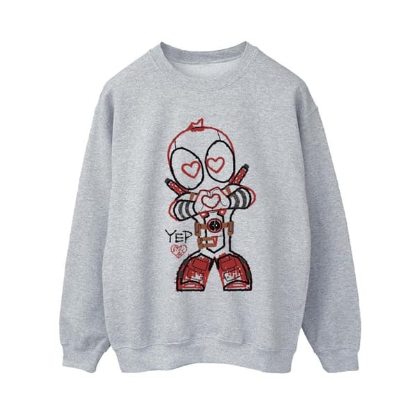 Marvel Womens/Ladies Deadpool Love Beam Line Sweatshirt