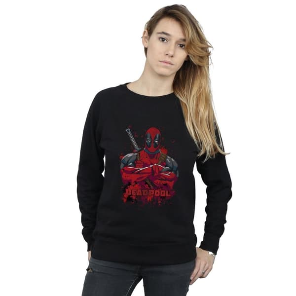 Marvel Dam/Tjej Deadpool Pose Splat Sweatshirt