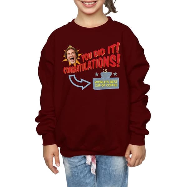 Elf Girls Sweatshirt med världens bästa kaffe