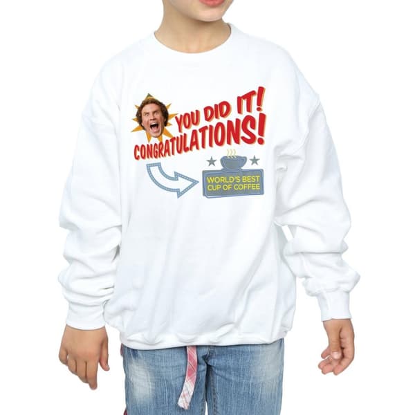 Elf Girls Sweatshirt med världens bästa kaffe