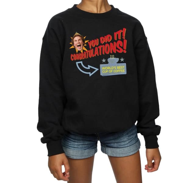 Elf Girls Sweatshirt med världens bästa kaffe