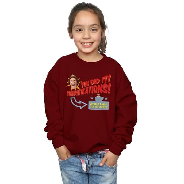Elf Girls Sweatshirt med världens bästa kaffe