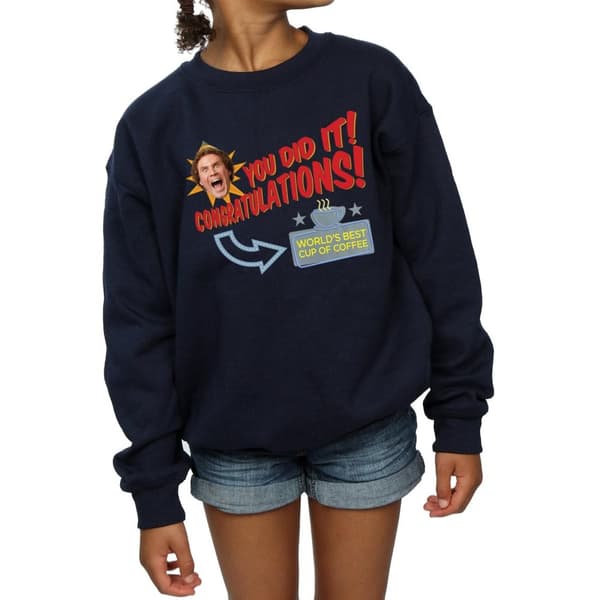 Elf Girls Sweatshirt med världens bästa kaffe
