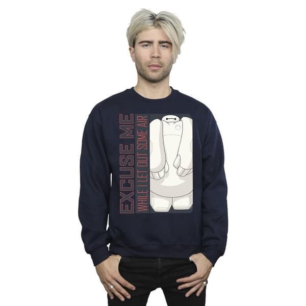 Disney Mens Big Hero 6 Baymax Excuse Me Some Air Sweatshirt