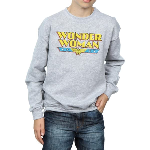 DC Comics Pojkar - Wonder Woman - Sweatshirt med krackelerad logotyp