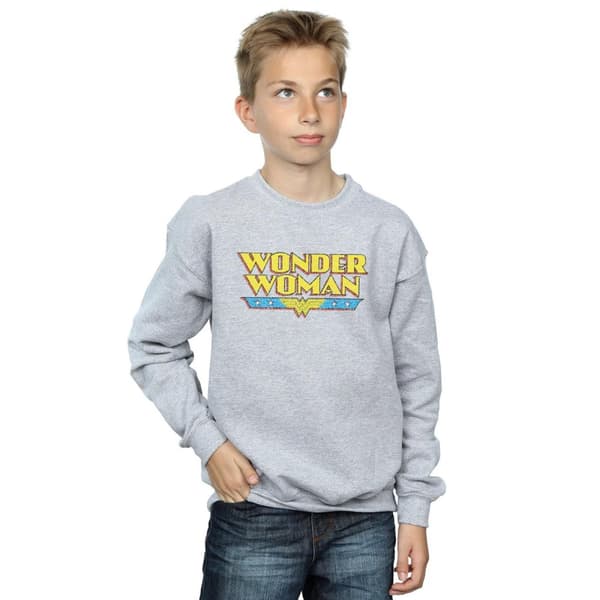 DC Comics Pojkar - Wonder Woman - Sweatshirt med krackelerad logotyp