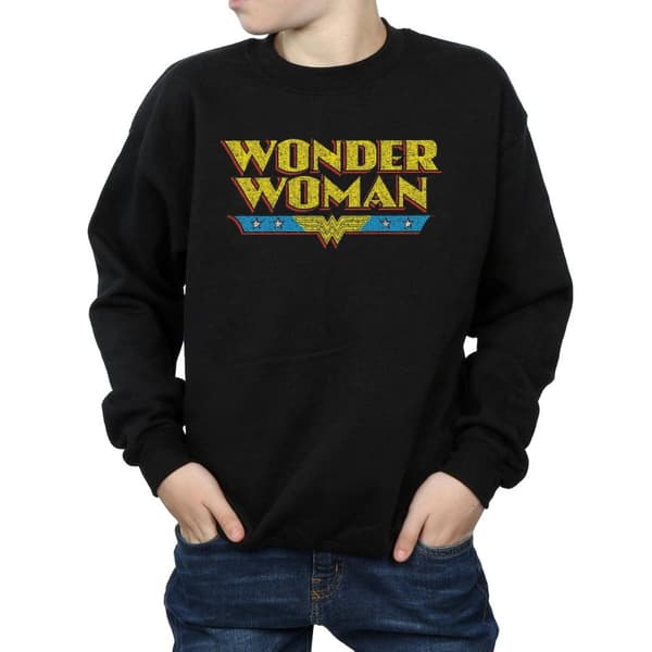 DC Comics Pojkar - Wonder Woman - Sweatshirt med krackelerad logotyp