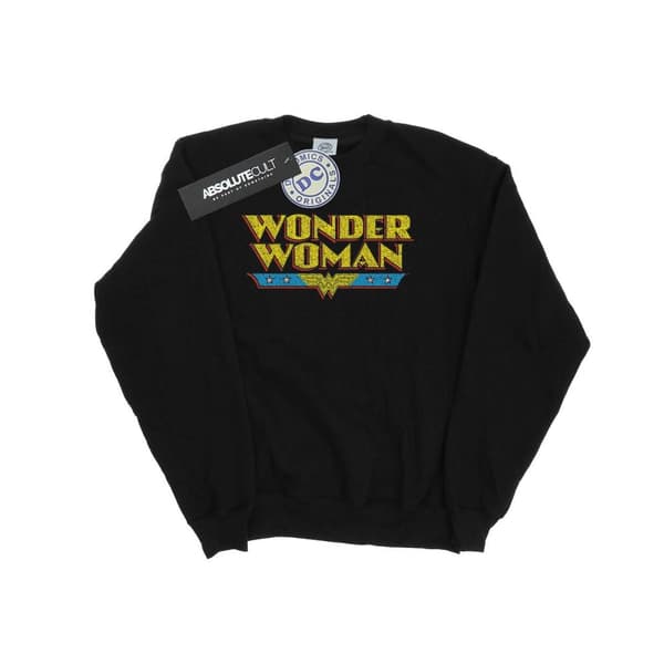 DC Comics Pojkar - Wonder Woman - Sweatshirt med krackelerad logotyp Black 12-13 Years